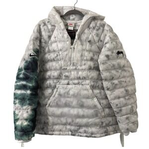 Nike x Stussy Jacket  Mens Large Insulated Pullover White Gorge Green DC1084-101